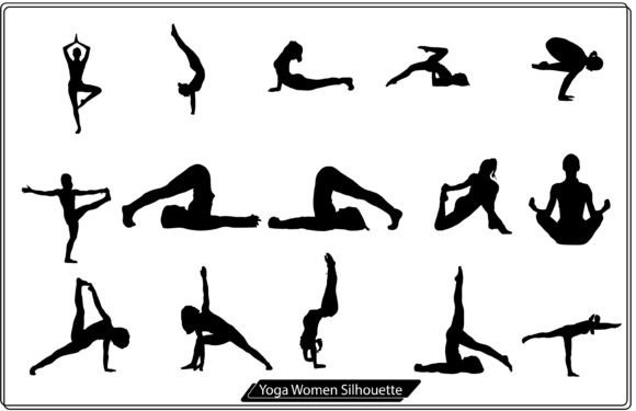 Download Silhouettes of Slim Girl Yoga - Premium Resources